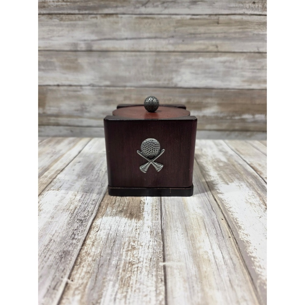 Wooden Golf Themed Coaster Set with Holder Mancave Decor‎